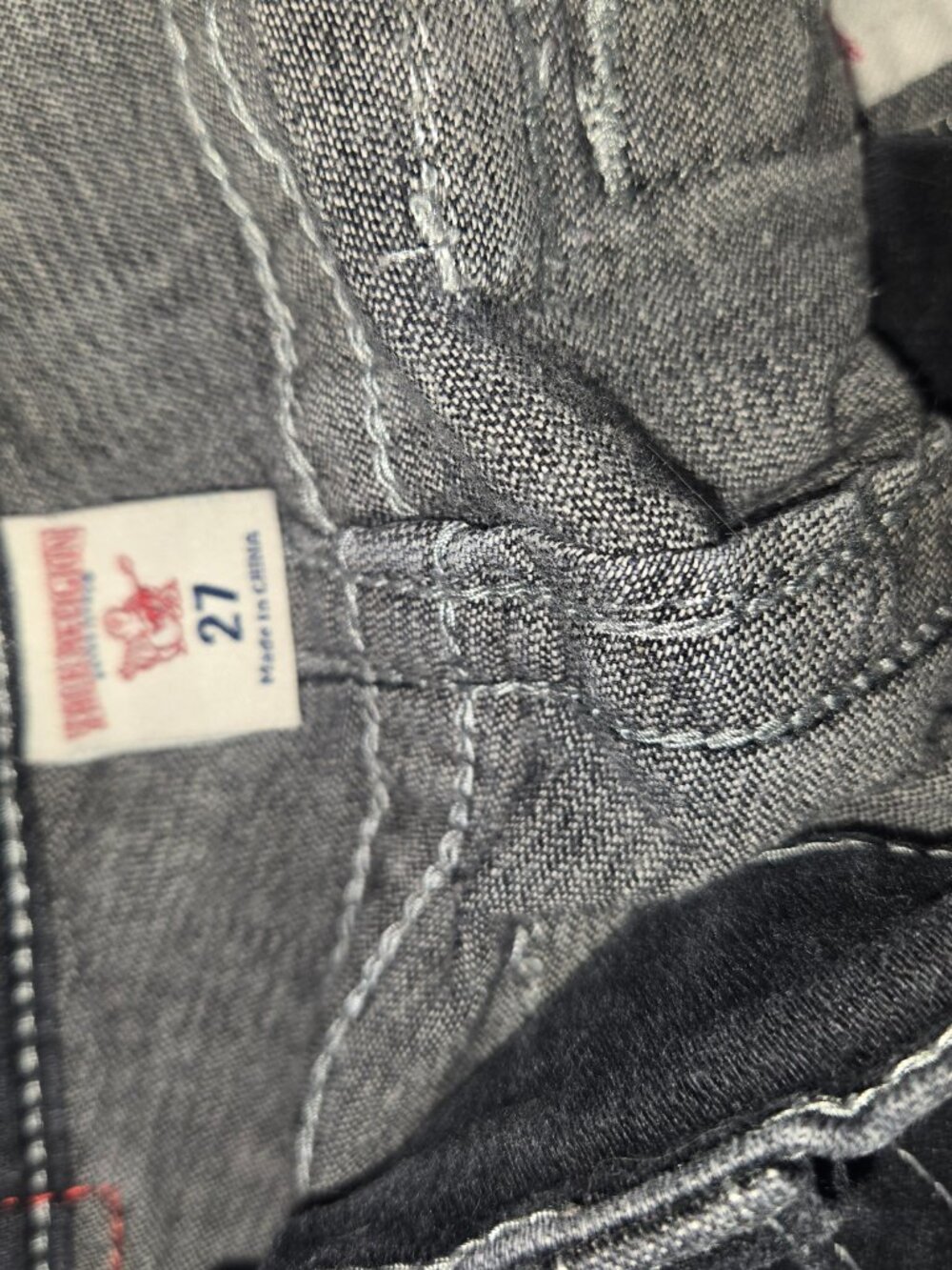 True Religion Dark Wash Skinny Jeans Flap Back Pockets Size 27 - Picture 5 of 7